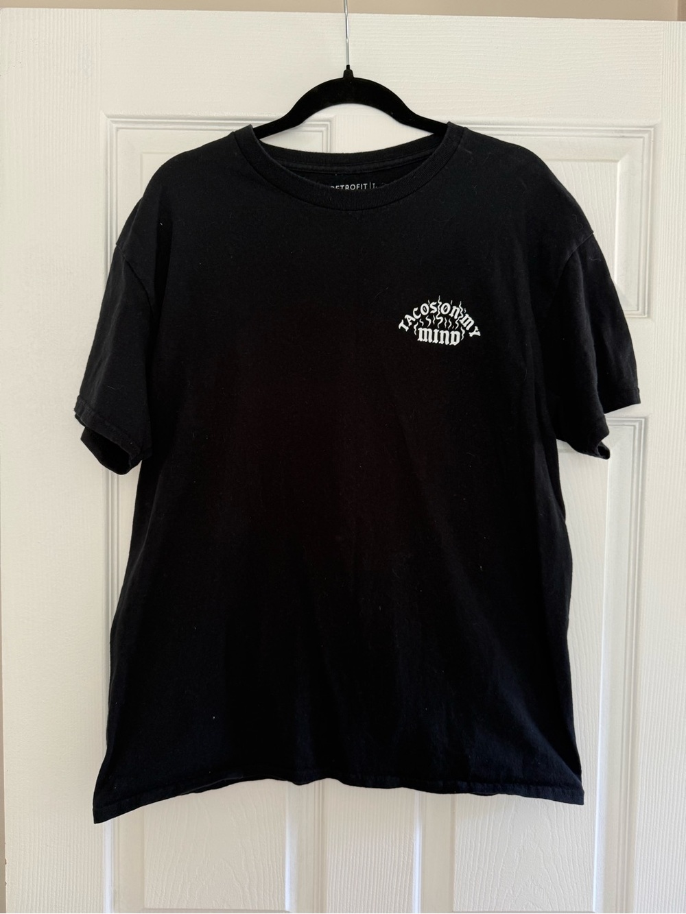 Retrofit Black Short Sleeve Tee with White Chest Logo